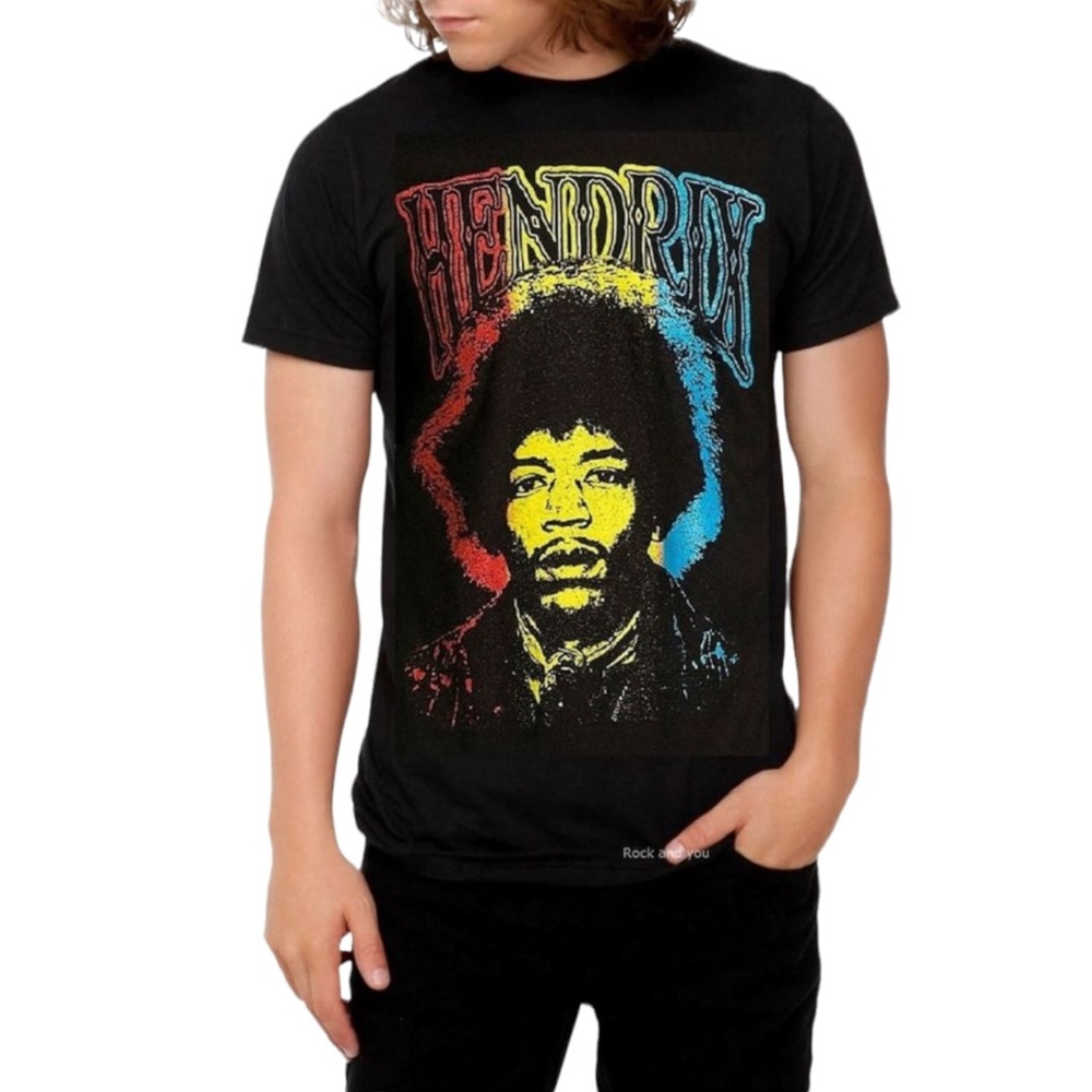 Karl Ferris Collection Jimi Hendrix Retro Vintage Fade Black Band Tee